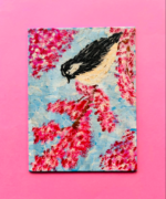 Cherry Blossom Bird Acrylic Canvas Art